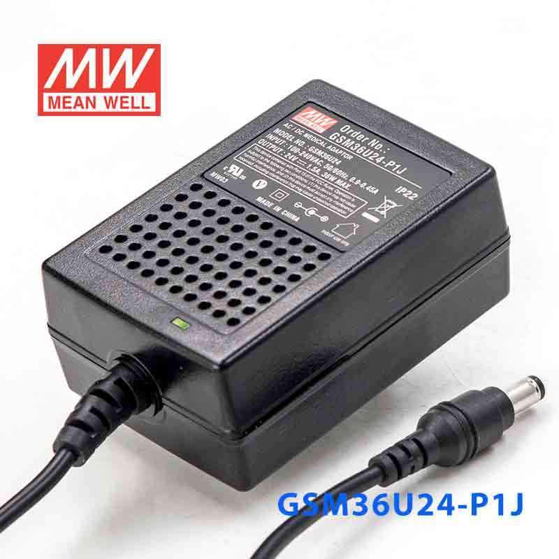 Mean Well GSM36U24 - P1J Power Supply 36W 24V - GSM36U24 - P1J - powersupplymall.com