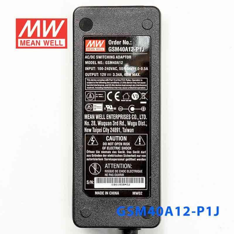 Mean Well GSM40A12 - P1J Power Supply 40W 12V - GSM40A12 - P1J - powersupplymall.com