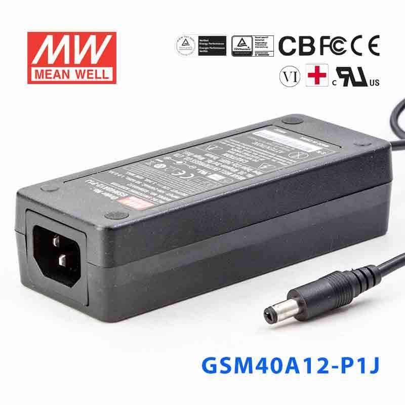 Mean Well GSM40A12 - P1J Power Supply 40W 12V - GSM40A12 - P1J - powersupplymall.com