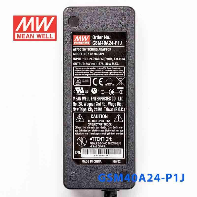Mean Well GSM40A24 - P1J Power Supply 40W 24V - GSM40A24 - P1J - powersupplymall.com