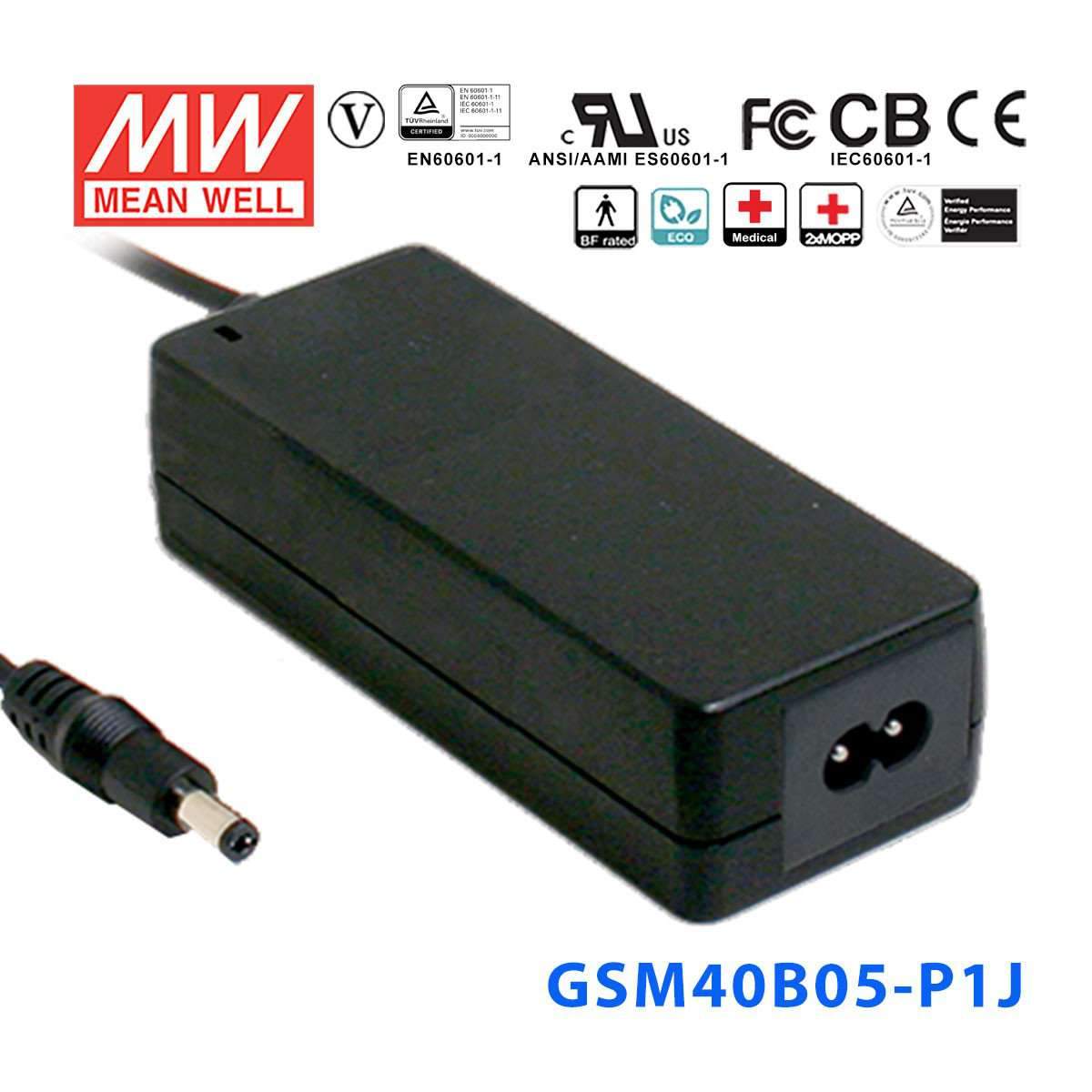 Mean Well GSM40B05 - P1J Power Supply 25W 5V - GSM40B05 - P1J - powersupplymall.com