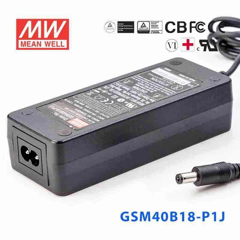 Mean Well GSM40B18 - P1J Power Supply 40W 18V - GSM40B18 - P1J - powersupplymall.com