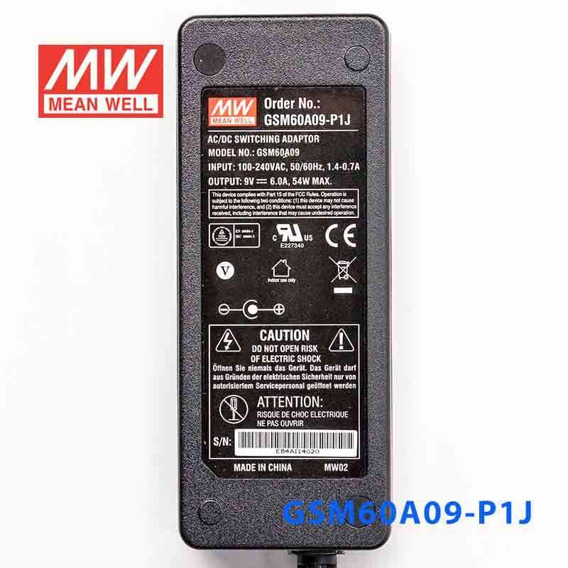 Mean Well GSM60A09 - P1J Power Supply 54W 9V - GSM60A09 - P1J - powersupplymall.com
