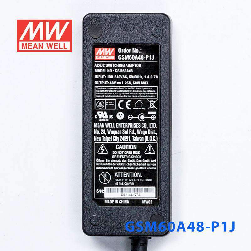 Mean Well GSM60A48 - P1J Power Supply 60W 48V - GSM60A48 - P1J - powersupplymall.com