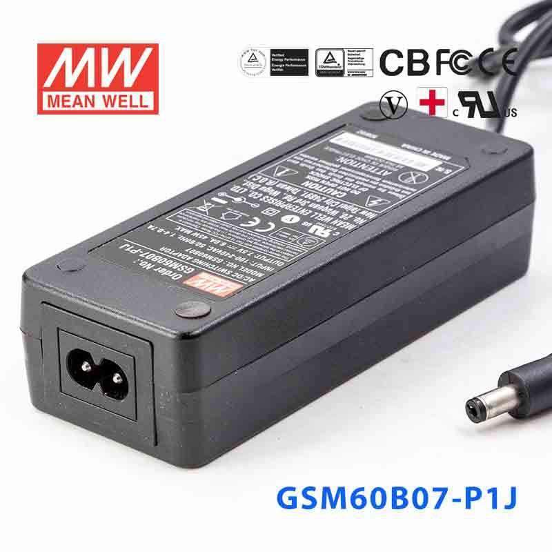Mean Well GSM60B07 - P1J Power Supply 40W 7.5V - GSM60B07 - P1J - powersupplymall.com