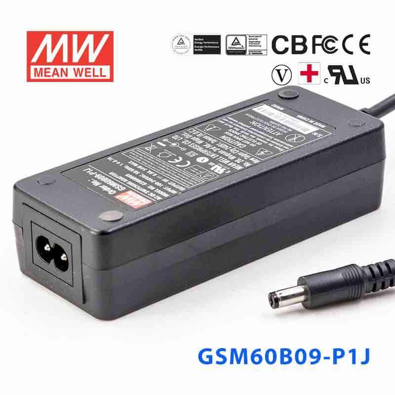 Mean Well GSM60B09 - P1J Power 49.5W 9V - GSM60B09 - P1J - powersupplymall.com