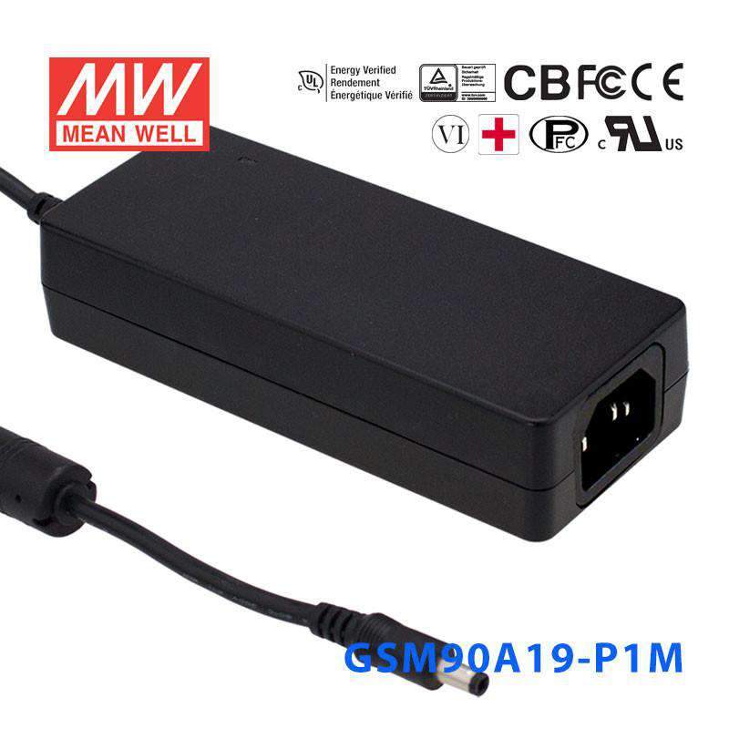 Mean Well GSM90A19 - P1M Power Supply 90W 19V - GSM90A19 - P1M - powersupplymall.com