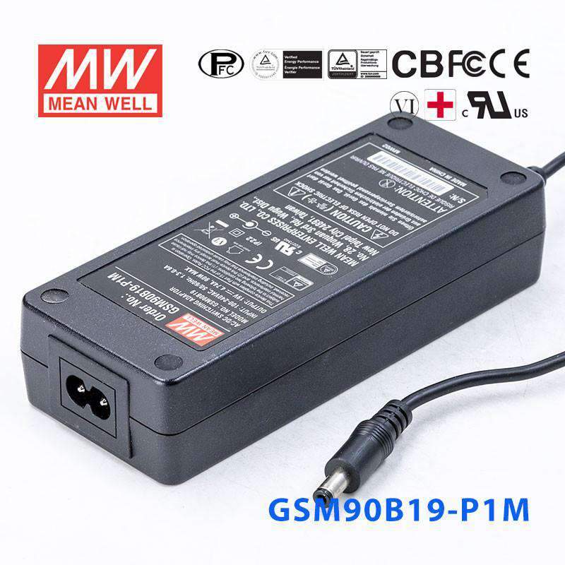 Mean Well GSM90B19 - P1M Power Supply 90W 19V - GSM90B19 - P1M - powersupplymall.com