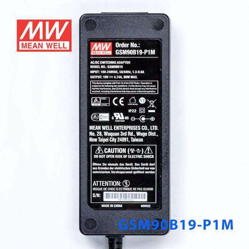 Mean Well GSM90B19 - P1M Power Supply 90W 19V - GSM90B19 - P1M - powersupplymall.com