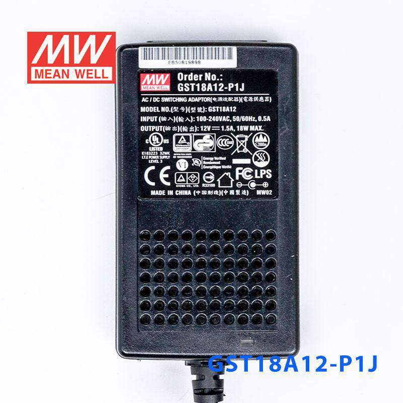 Mean Well GST18A12 - P1J Power Supply 18W 12V - GST18A12 - P1J - powersupplymall.com