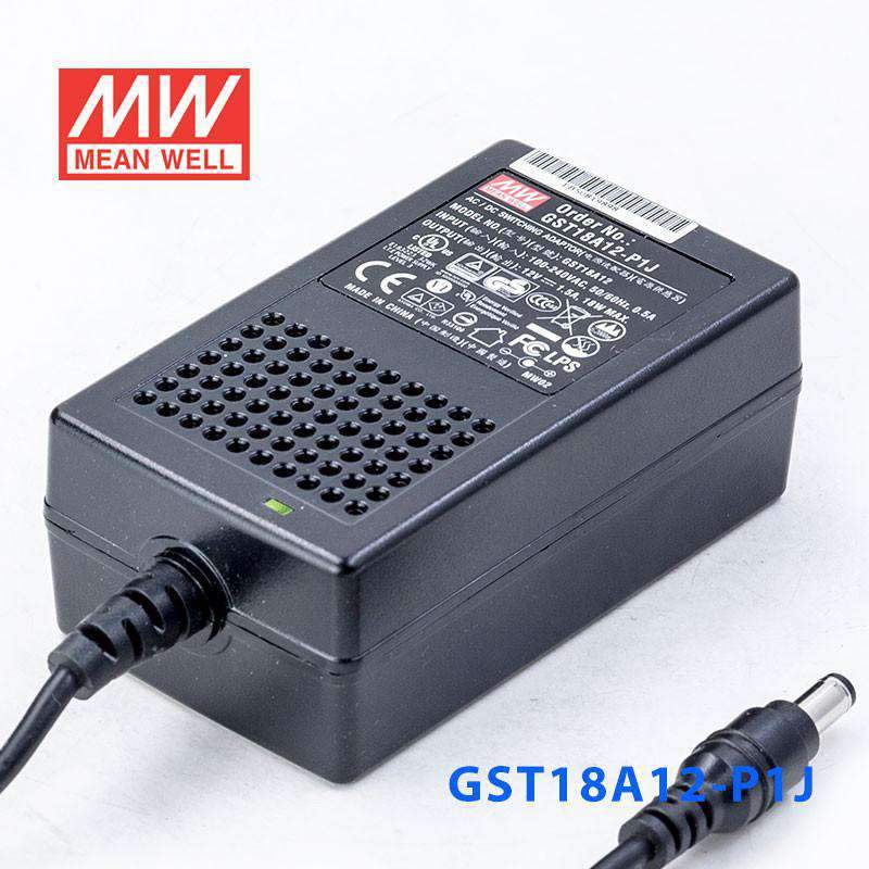 Mean Well GST18A12 - P1J Power Supply 18W 12V - GST18A12 - P1J - powersupplymall.com