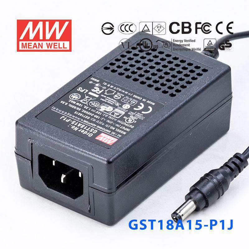Mean Well GST18A15 - P1JPower Supply 18W 15V - GST18A15 - P1J - powersupplymall.com