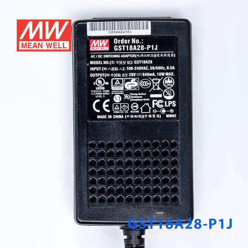Mean Well GST18A28 - P1JPower Supply 18W 28V - GST18A28 - P1J - powersupplymall.com