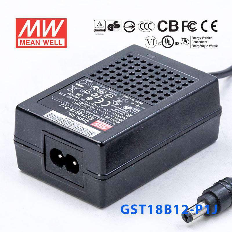 Mean Well GST18B12 - P1J Power Supply 18W 12V - GST18B12 - P1J - powersupplymall.com