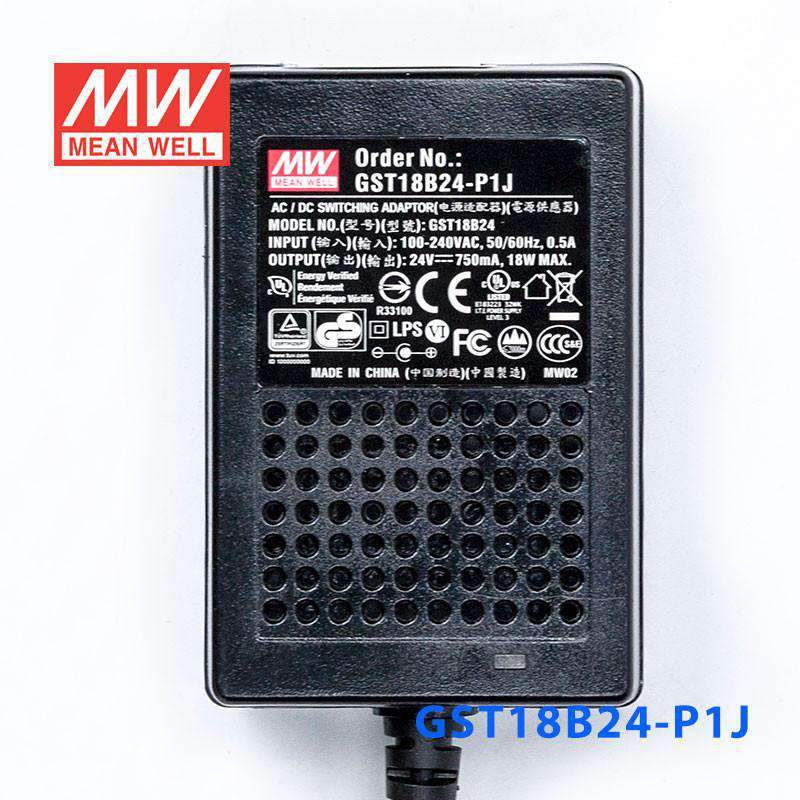 Mean Well GST18B24 - P1J Power Supply 18W 24V - GST18B24 - P1J - powersupplymall.com