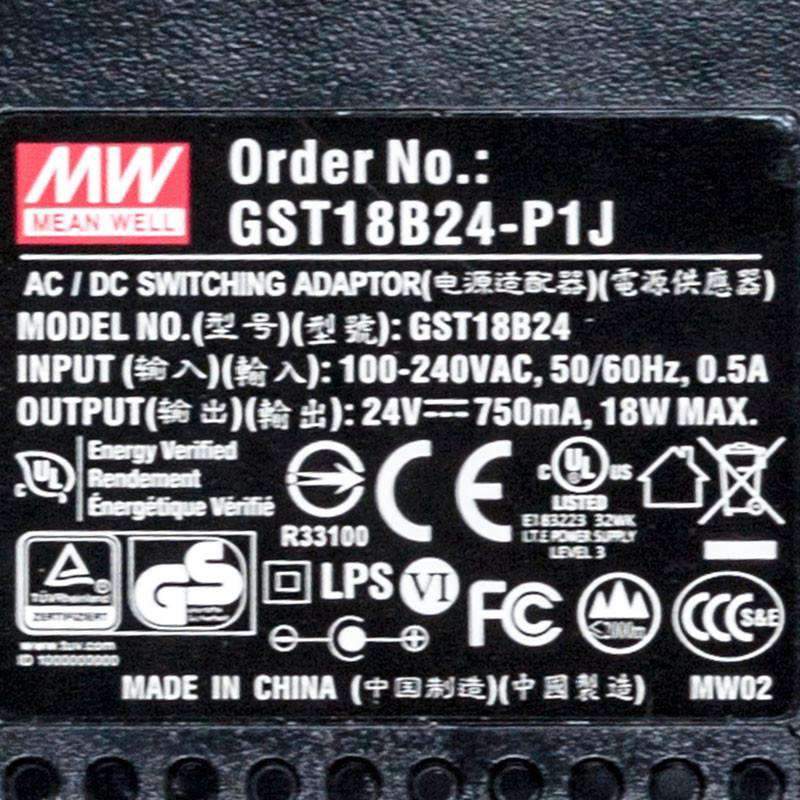 Mean Well GST18B24 - P1J Power Supply 18W 24V - GST18B24 - P1J - powersupplymall.com