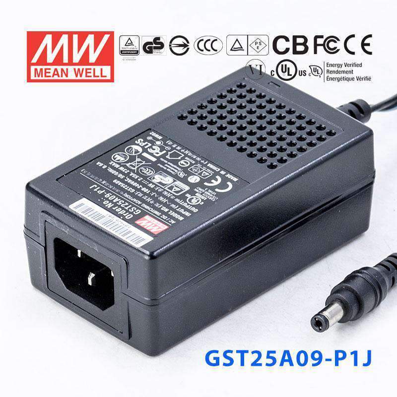 Mean Well GST25A09 - P1J Power Supply 23W 9V - GST25A09 - P1J - powersupplymall.com
