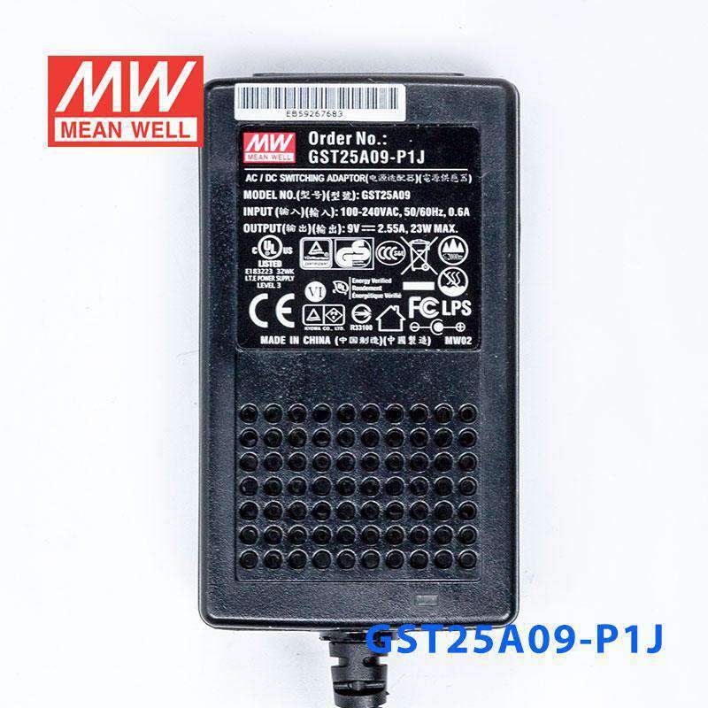 Mean Well GST25A09 - P1J Power Supply 23W 9V - GST25A09 - P1J - powersupplymall.com