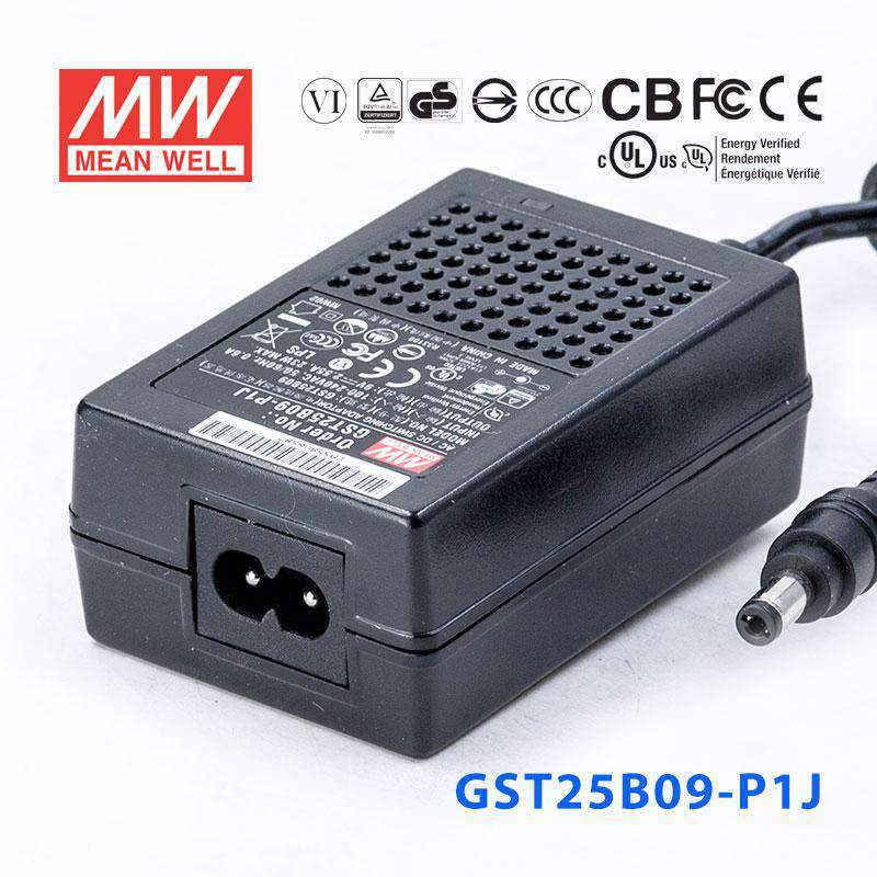 Mean Well GST25B09 - P1J Power Supply 23W 9V - GST25B09 - P1J - powersupplymall.com