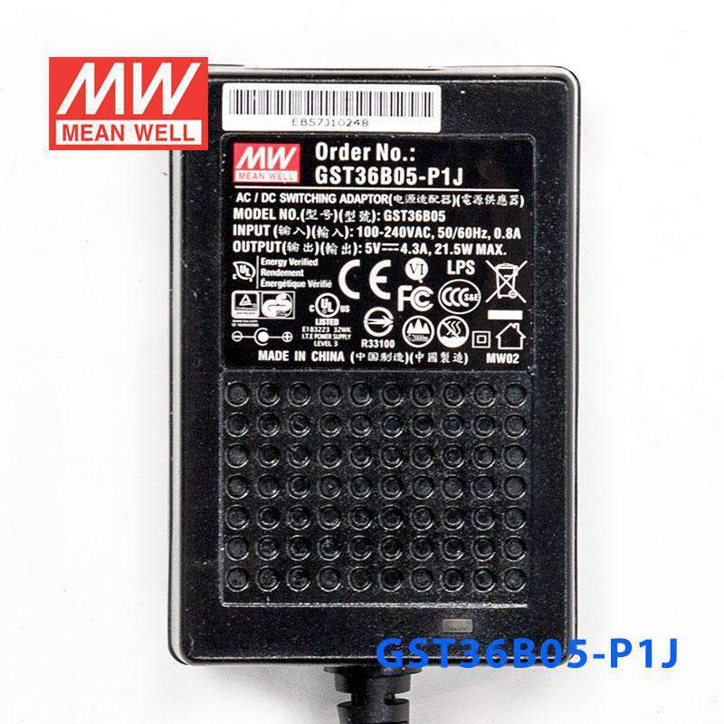 Mean Well GST36B05 - P1J Power Supply 21.5W 5V - GST36B05 - P1J - powersupplymall.com