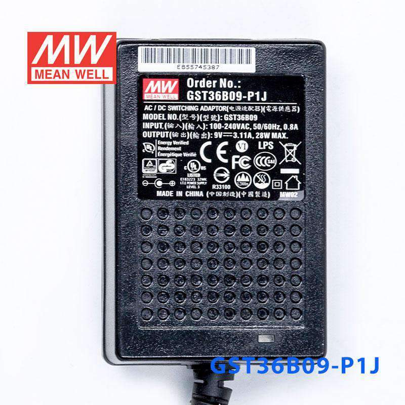 Mean Well GST36B09 - P1J Power Supply 28W 9V - GST36B09 - P1J - powersupplymall.com