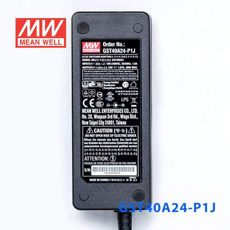 Mean Well GST40A24 - P1J Power Supply 40W 24V - GST40A24 - P1J - powersupplymall.com