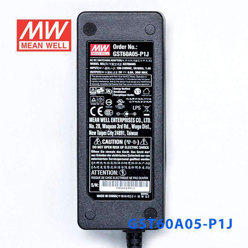 Mean Well GST60A05 - P1J Power Supply 30W 5V - GST60A05 - P1J - powersupplymall.com