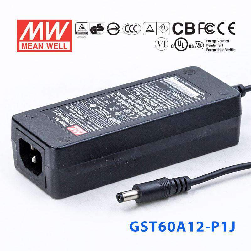 Mean Well GST60A12 - P1J Power Supply 60W 12V - GST60A12 - P1J - powersupplymall.com
