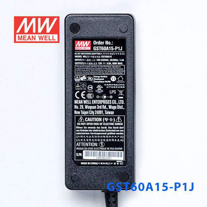 Mean Well GST60A15 - P1JPower Supply 60W 15V - GST60A15 - P1J - powersupplymall.com