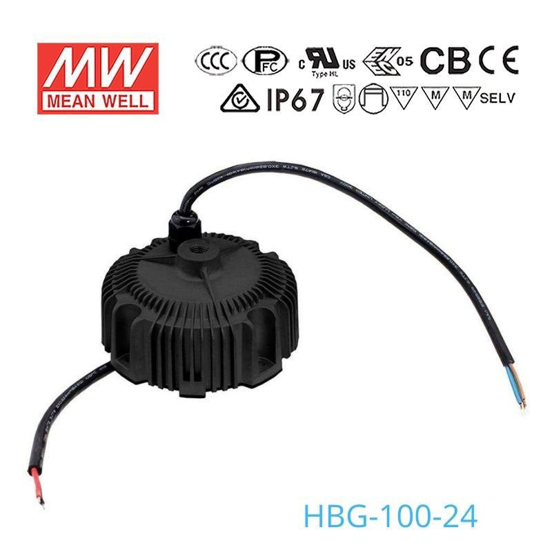 Mean Well HBG - 100 - 24 Power Supply 100W 24V - HBG - 100 - 24 - powersupplymall.com