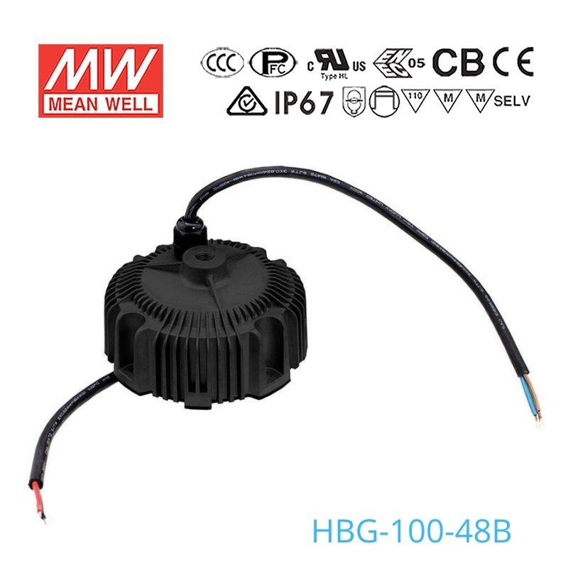 Mean Well HBG - 100 - 48B Power Supply 100W 48V - Dimmable - HBG - 100 - 48B - powersupplymall.com