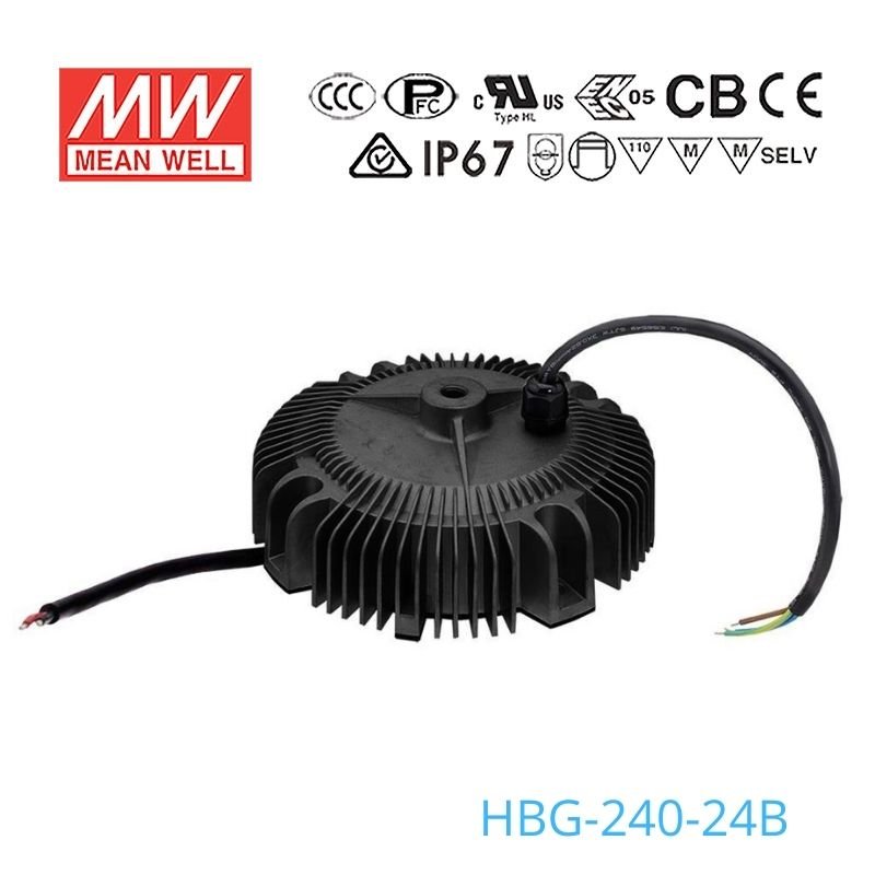 Mean Well HBG - 240 - 24B Power Supply 240W 24V - Dimmable - HBG - 240 - 24B - powersupplymall.com