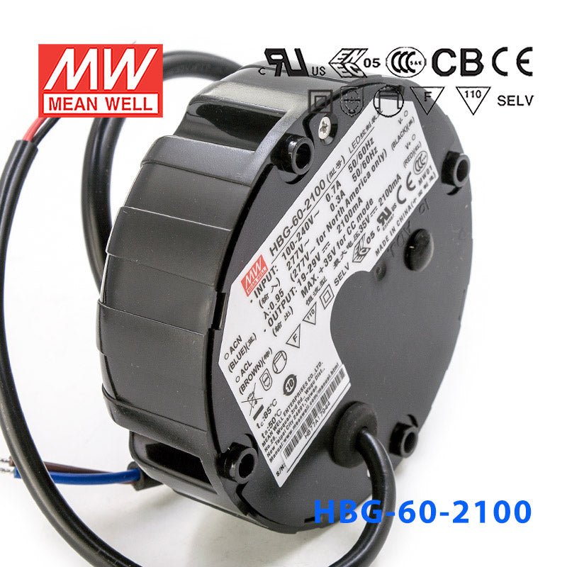 Mean Well HBG - 60 - 1050 Power Supply 60W 2100mA - HBG - 60 - 2100 - powersupplymall.com