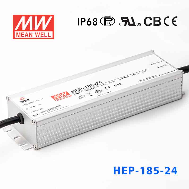 Mean Well HEP - 185 - 24 Power Supply 187.2W 24V - HEP - 185 - 24 - powersupplymall.com