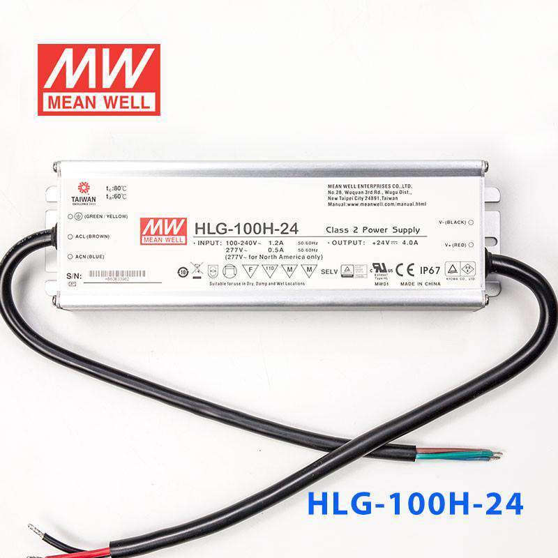 Mean Well HLG - 100H - 24 Power Supply 100W 24V - HLG - 100H - 24 - powersupplymall.com