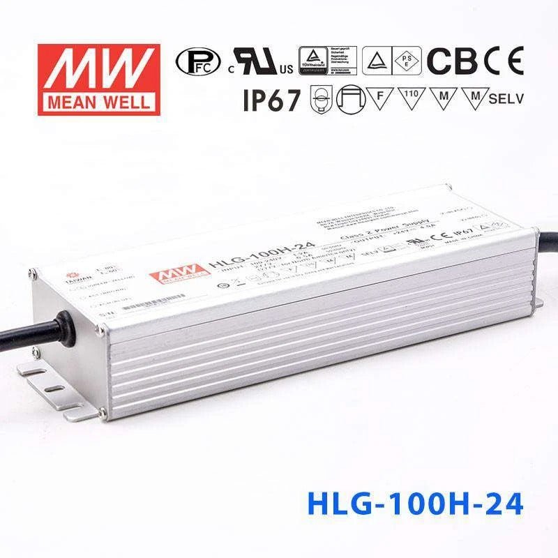 Mean Well HLG - 100H - 24 Power Supply 100W 24V - HLG - 100H - 24 - powersupplymall.com