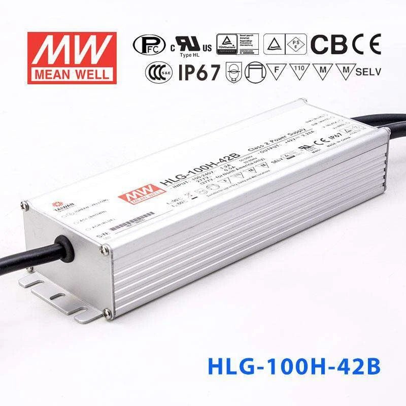Mean Well HLG - 100H - 42B Power Supply 100W 42V - Dimmable - HLG - 100H - 42B - powersupplymall.com