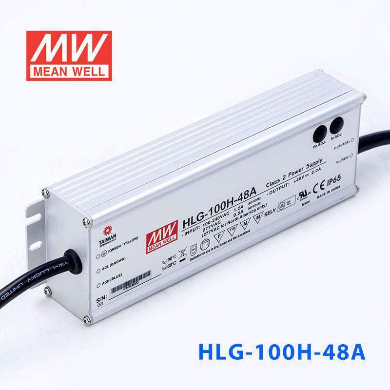 Mean Well HLG - 100H - 48A Power Supply 100W 48V - Adjustable - HLG-100H-48A - powersupplymall.com
