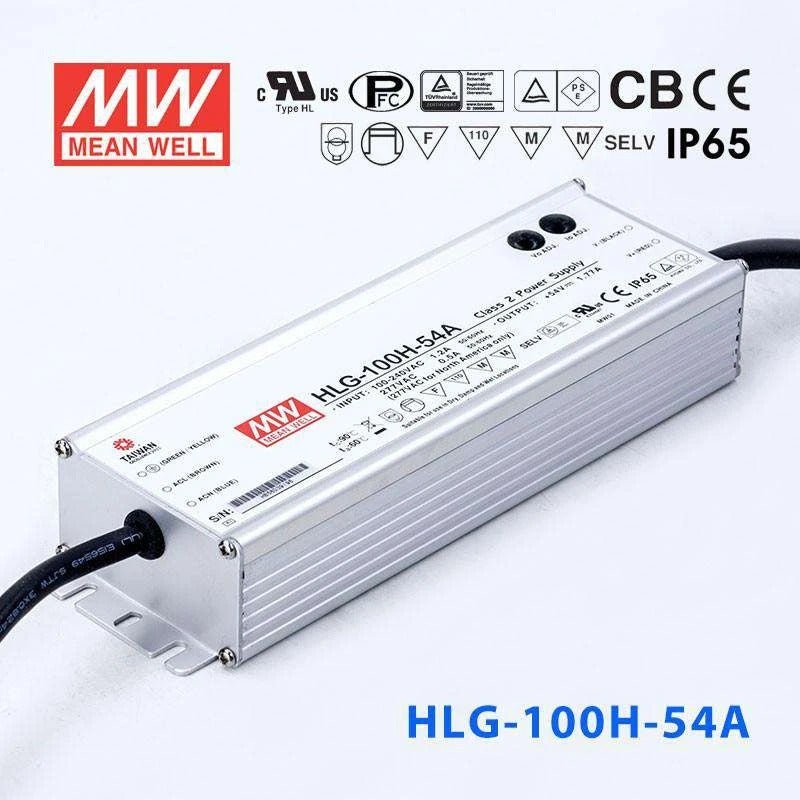 Mean Well HLG - 100H - 54A Power Supply 100W 54V - Adjustable - HLG - 100H - 54A - powersupplymall.com