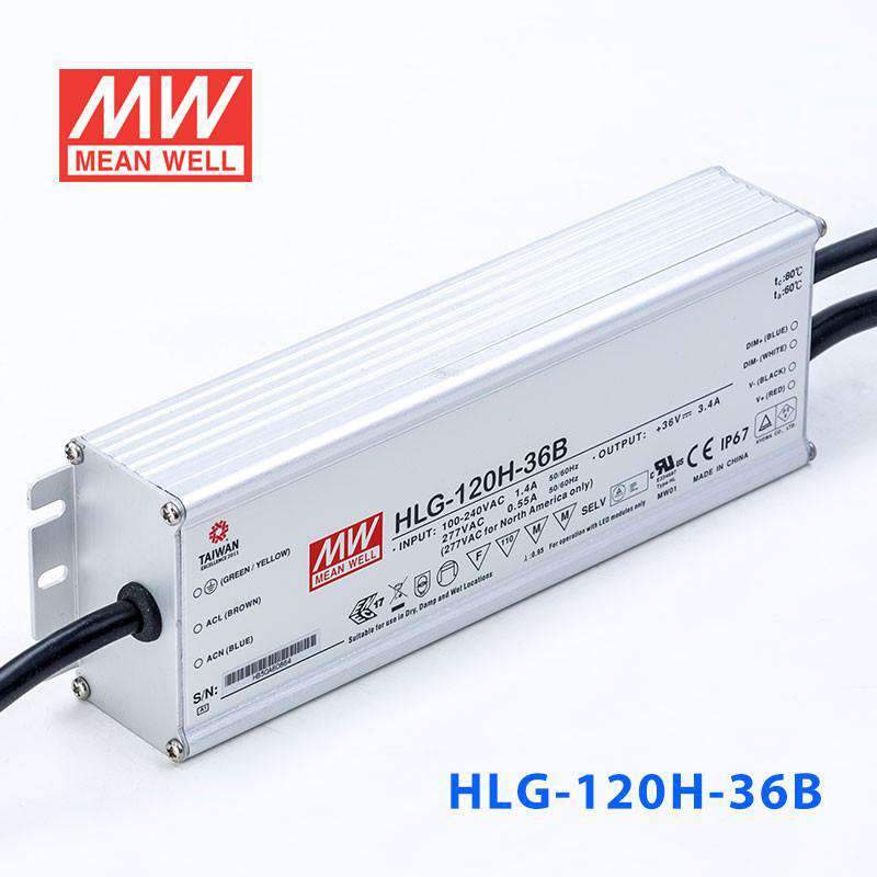 Mean Well HLG - 120H - 36B Power Supply 120W 36V - Dimmable - HLG - 120H - 36B - powersupplymall.com