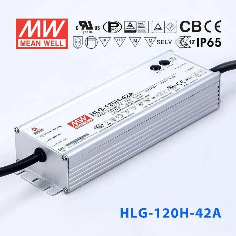 Mean Well HLG - 120H - 42A Power Supply 120W 42V - Adjustable - HLG - 120H - 42A - powersupplymall.com