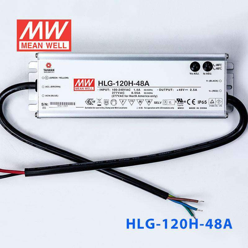 Mean Well HLG - 120H - 48A Power Supply 120W 48V - Adjustable - HLG - 120H - 48A - powersupplymall.com