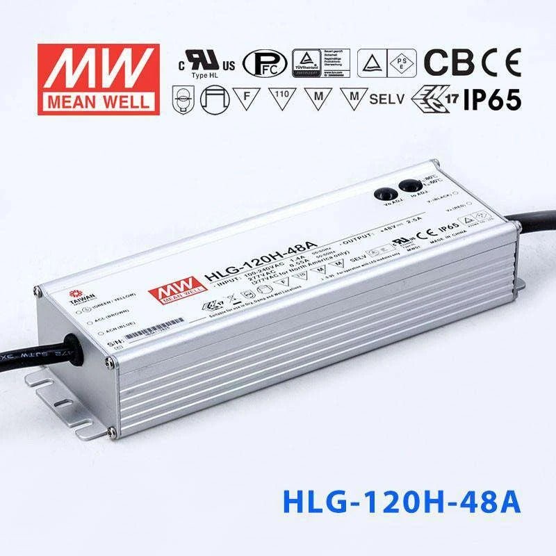 Mean Well HLG - 120H - 48A Power Supply 120W 48V - Adjustable - HLG - 120H - 48A - powersupplymall.com