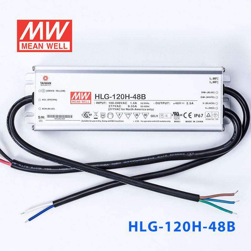Mean Well HLG - 120H - 48B Power Supply 120W 48V - Dimmable - HLG - 120H - 48B - powersupplymall.com