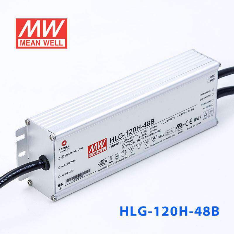 Mean Well HLG - 120H - 48B Power Supply 120W 48V - Dimmable - HLG - 120H - 48B - powersupplymall.com