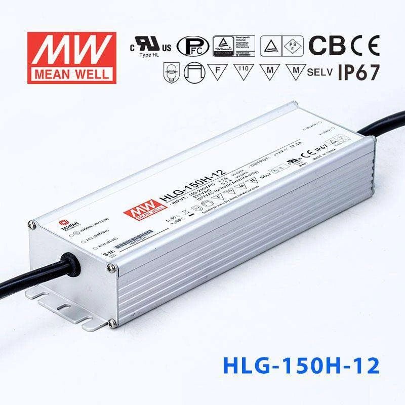 Mean Well HLG - 150H - 12 Power Supply 150W 12V - HLG - 150H - 12 - powersupplymall.com