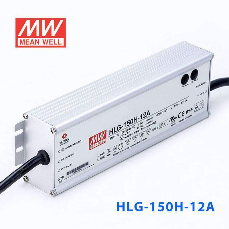 Mean Well HLG - 150H - 12A Power Supply 150W 12V - Adjustable - HLG - 150H - 12A - powersupplymall.com