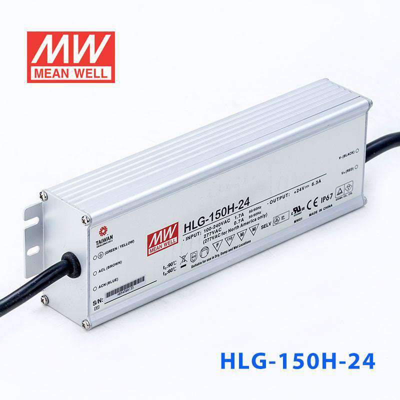 Mean Well HLG - 150H - 24 Power Supply 150W 24V - HLG - 150H - 24 - powersupplymall.com