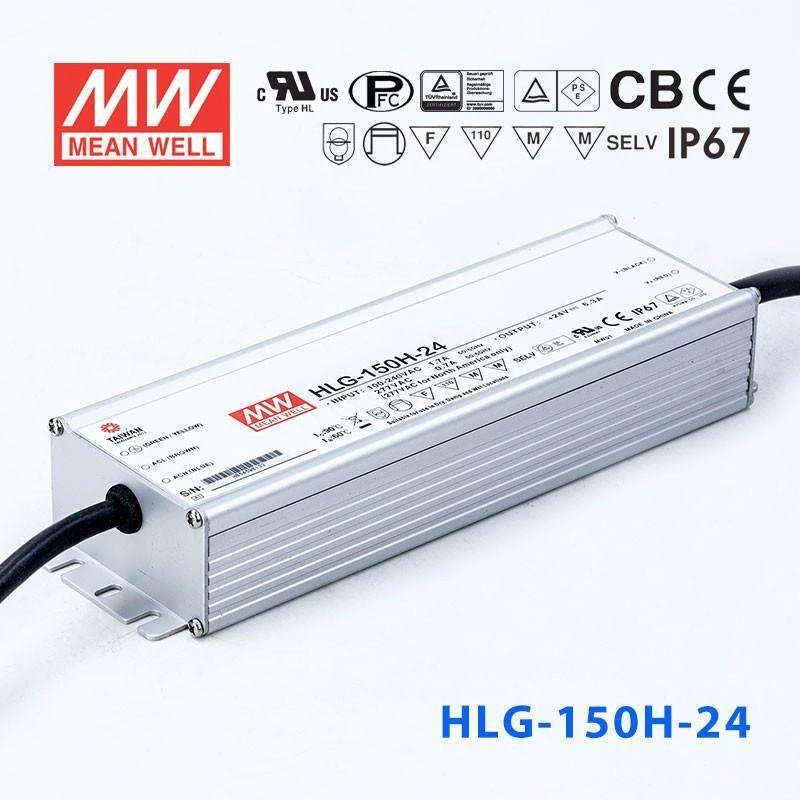 Mean Well HLG - 150H - 24 Power Supply 150W 24V - HLG - 150H - 24 - powersupplymall.com