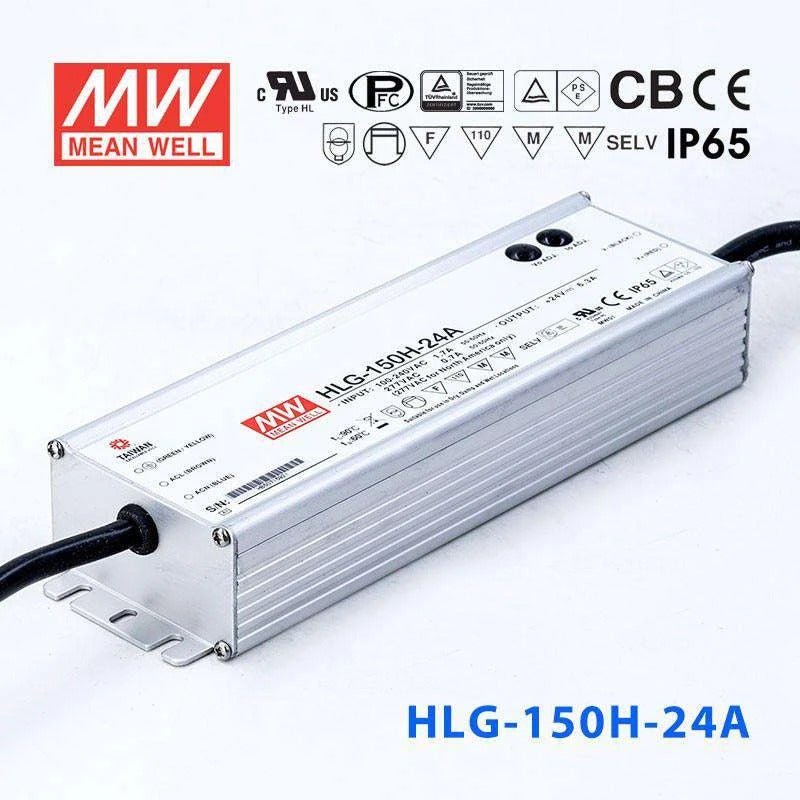 Mean Well HLG - 150H - 24A Power Supply 150W 24V - Adjustable - HLG - 150H - 24A - powersupplymall.com